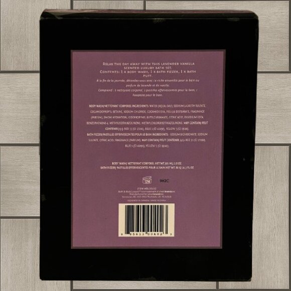 BATH & BODY LUXURY Lavender Vanilla Body Wash & Bath Fizzer Gift Set (NWOT) - Picture 2 of 3